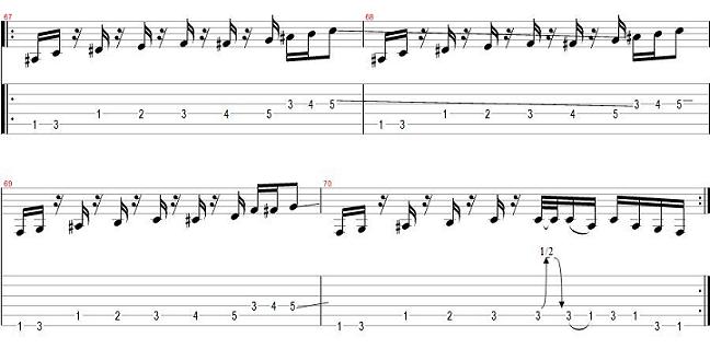 get the funk out riff pre solo