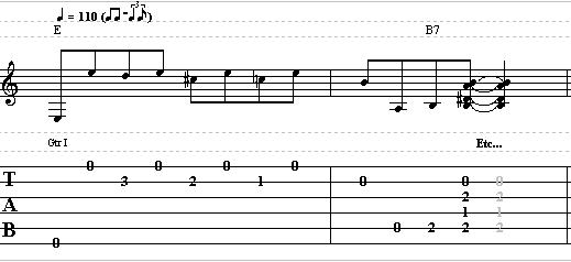 Basic Turnaround Over a Shuffle Blues in E