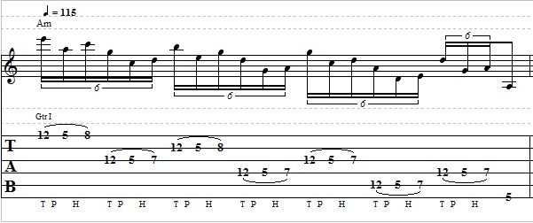 Tapping Lick with Minor Pentatonic Scale - Lead Guitar Lesson on Tapping Licks
