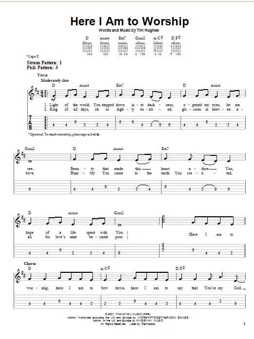 easy to play worship songs guitar chords