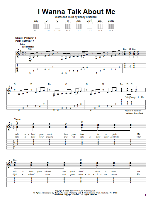 easy country guitar tabs