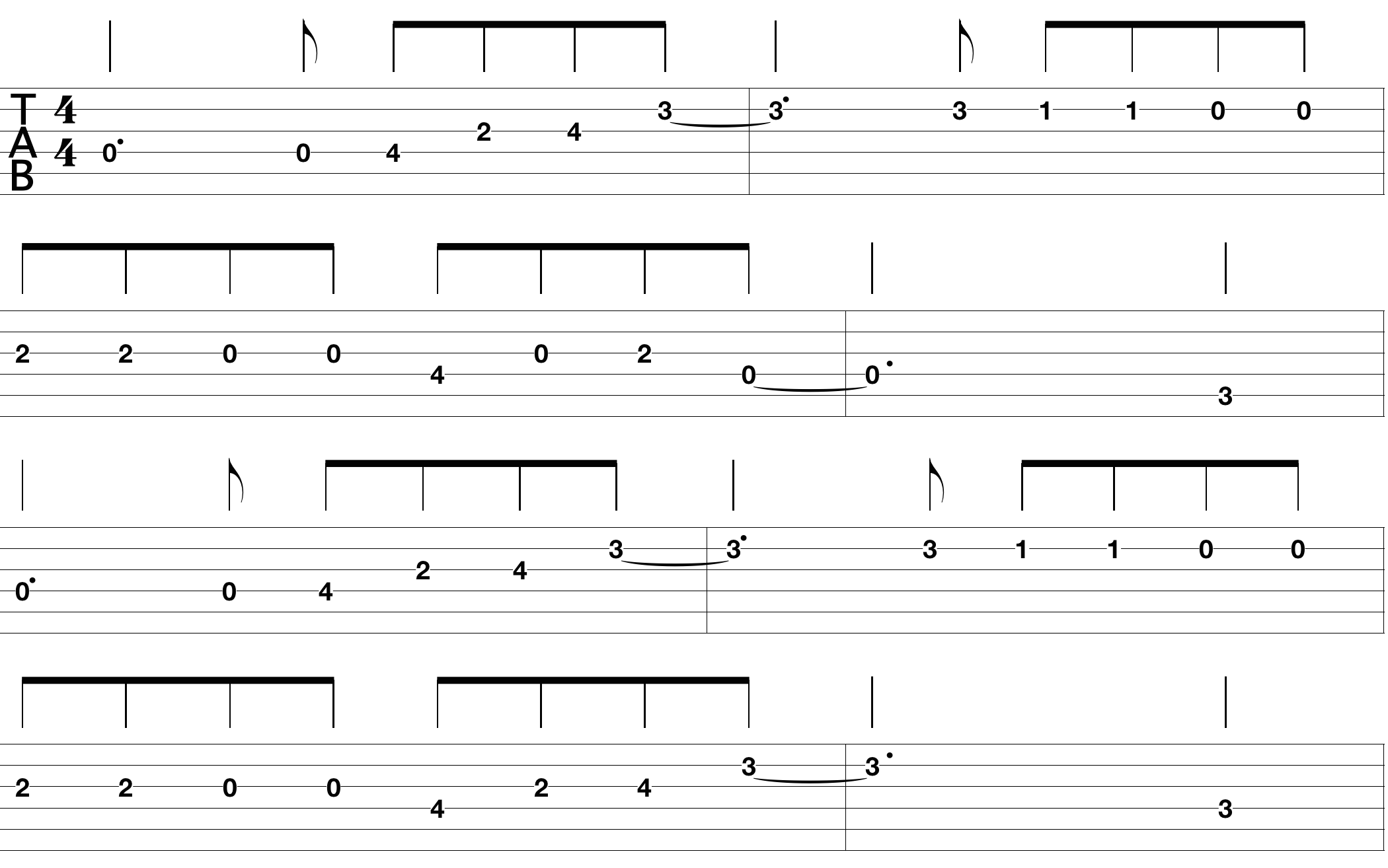 Free Easy Guitar Tabs