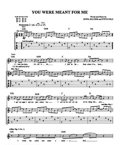 jewel you were meant for me guitar chords