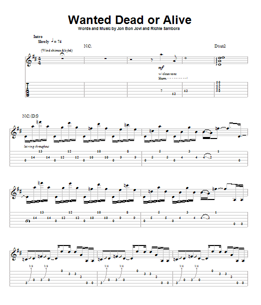 Rock Guitar Lessons • Wanted Dead Or Alive • Bon Jovi • Guitar Chords, Tab,  Strumming Pattern, Video. - HubPages