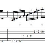 A Major 7th Tapping Arpeggio in the Style of Michael Romeo